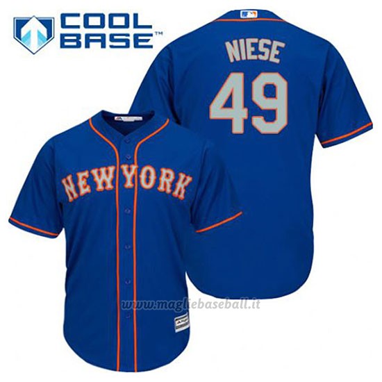 Maglia Baseball Uomo New York Mets Jon Niese 49 Blu Alterner Cool Base